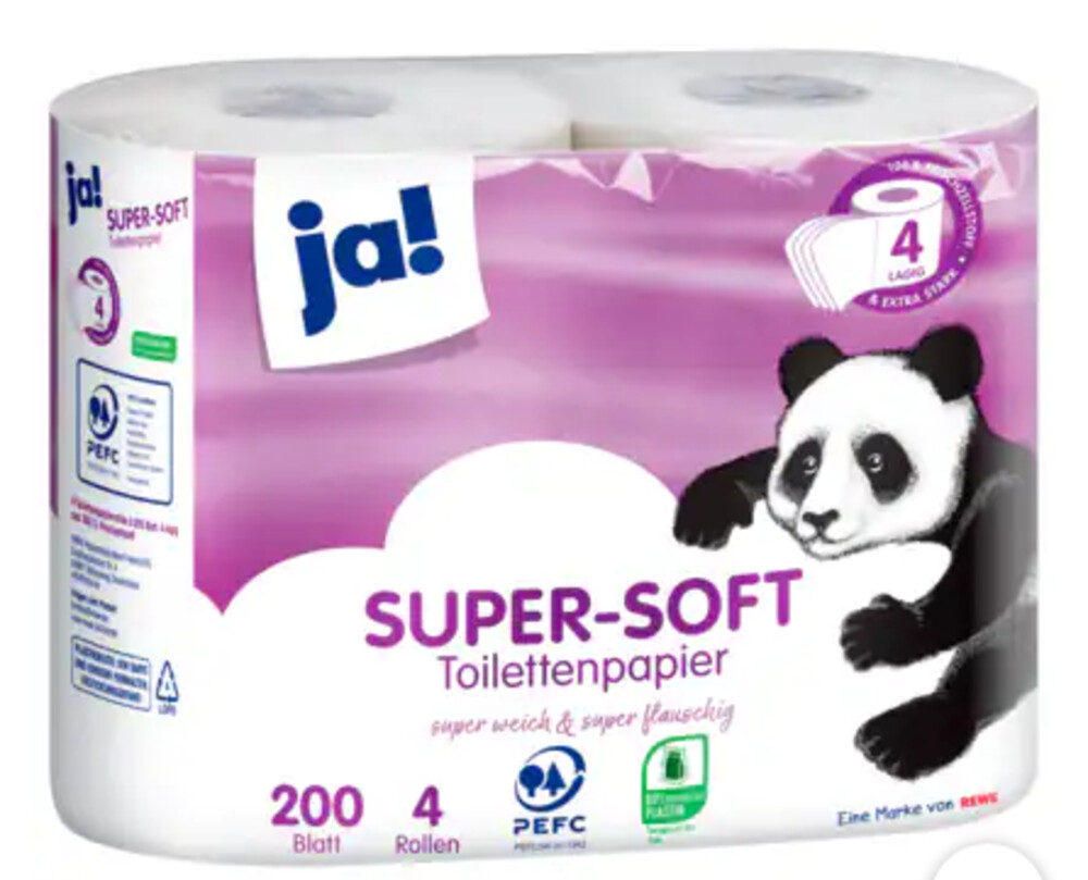 Ja! Super Soft Toilettenpapier 200 4role 4vrstvý