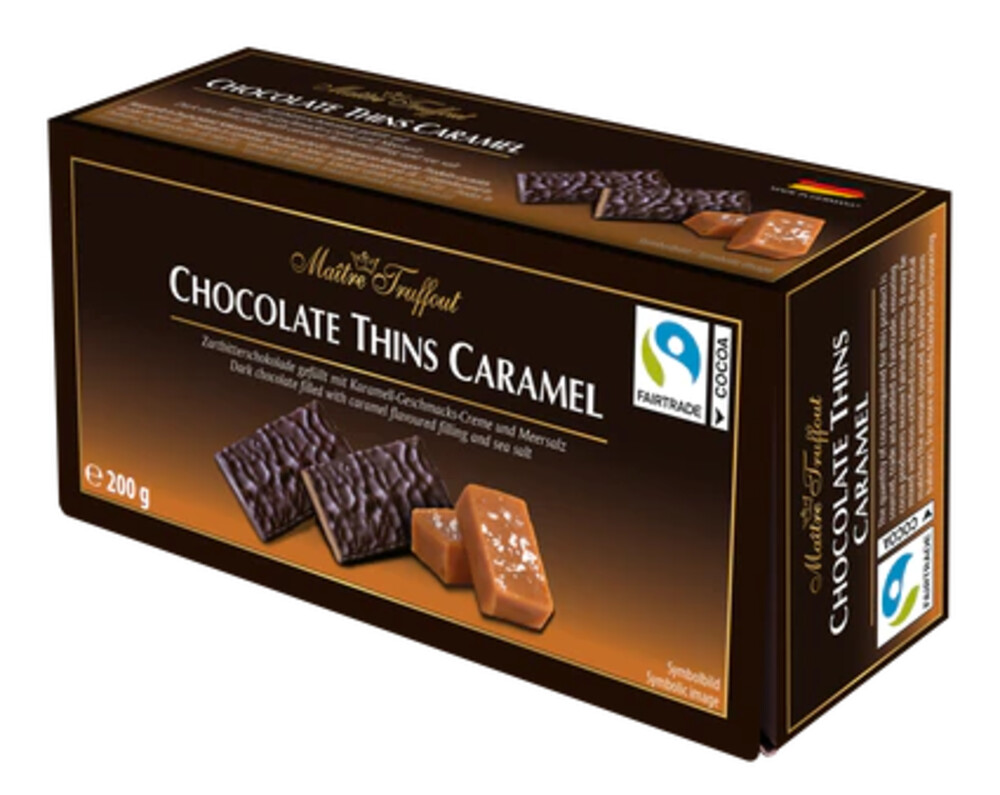 Maitre Truffout Chocolate Thins Caramel 200 g