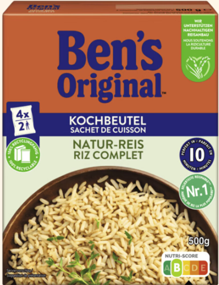 Uncle Ben´s Natur Reis 10 Minuten Kochbeutel 500 g