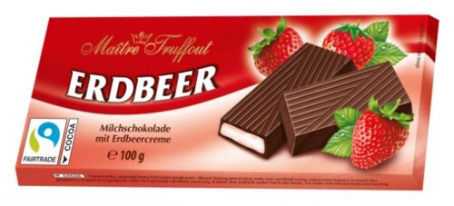 Maitre Truffout Erdbeer Milchschokolade 100 g