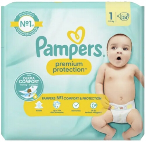 Pampers Premium  1  2-5 kg  24 ks