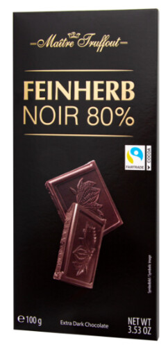 Maitre Truffout Feinherb Noir Dark Chocolate 80% 100 g