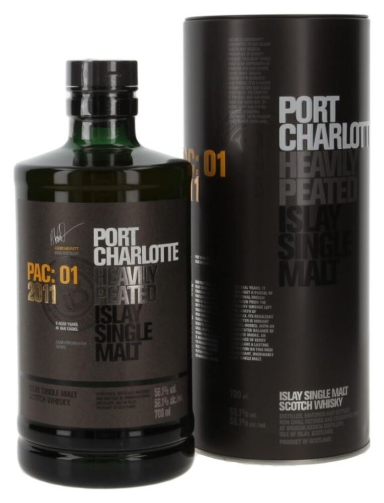 Port Charlotte PAC01 2011 Heavily Peated  56,1% 0,7 l (tuba)