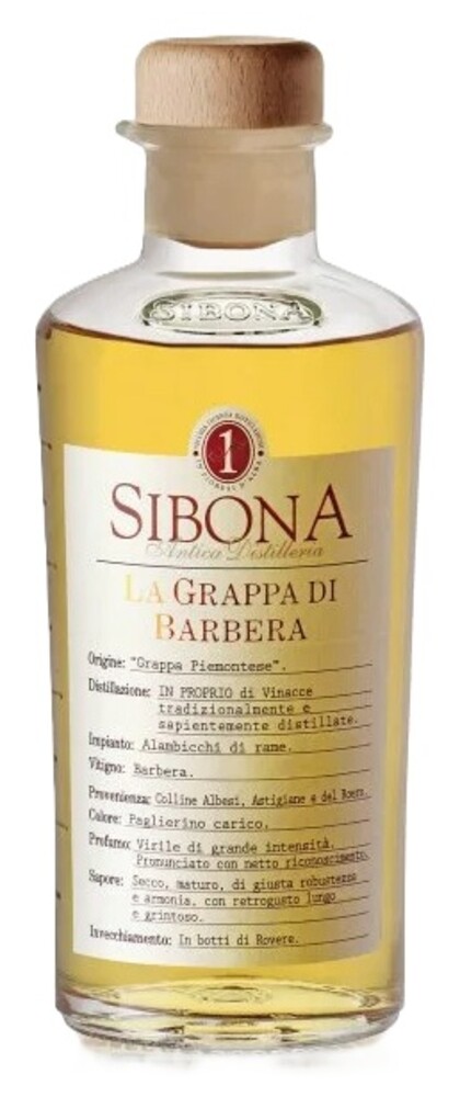 Sibona La Grappa Di Barbera 40% 0,5 l (holá láhev)