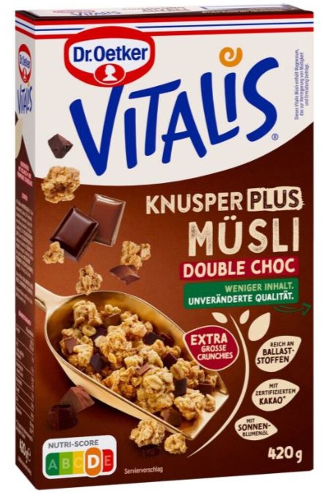 Vitalis Knusper Plus Double Choco 450 g