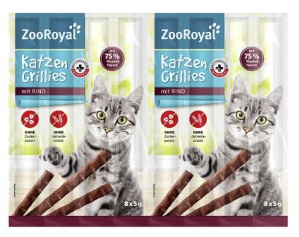 ZooRoyal Katzen Grillies Rind 8  x 5 g