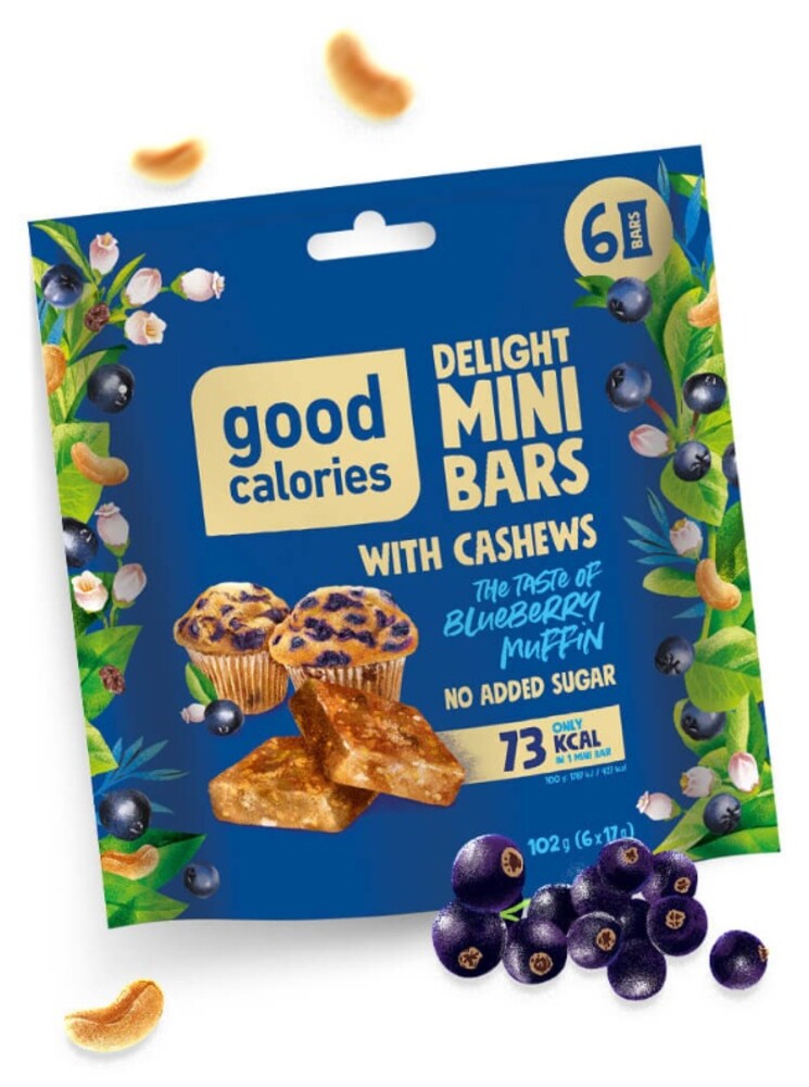 Good calories delight mini bars with cashews Blueberry Muffin102 g