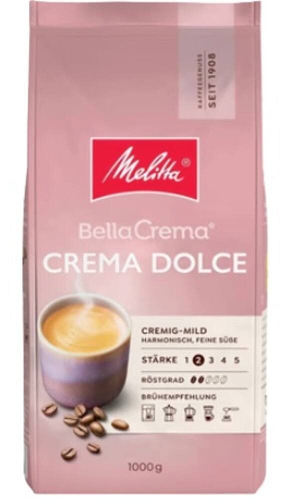 Melitta Bella Crema Crema Dolce zrnková káva 1 kg