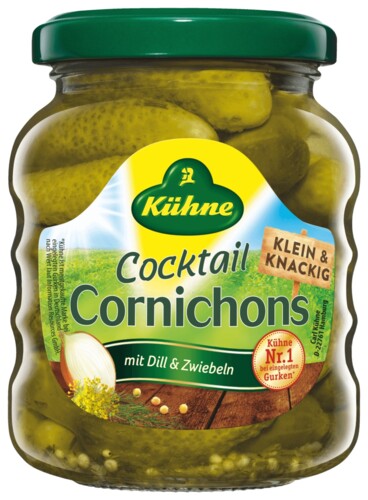 Kühne Cocktail Cornichons 180 g / 110 g