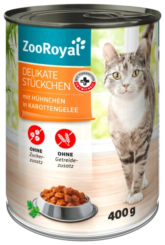 Zooroyal Delikate Stückchen mit Hühnchen in Karottengelee 400g