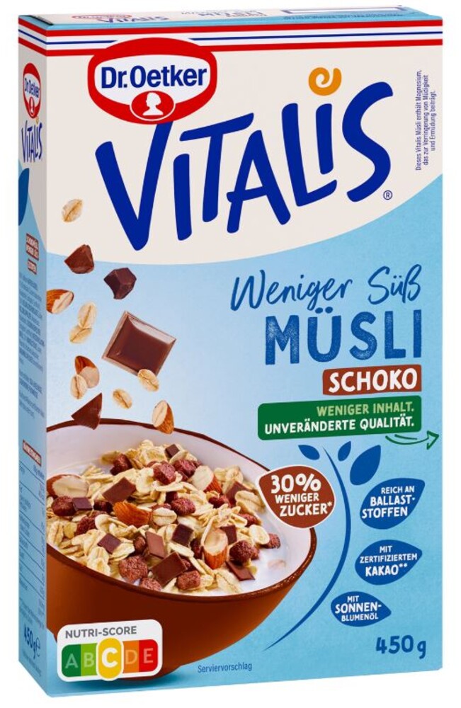 Vitalis Weniger Müsli Schoko 450 g