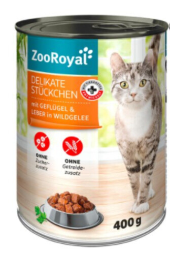 Zooroyal Delikate Stückchen mit Geflügel & Leber in Wildgelee 400g