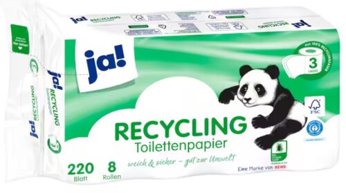 Ja! Toilettenpapier 8 rolí 3 vrstvý