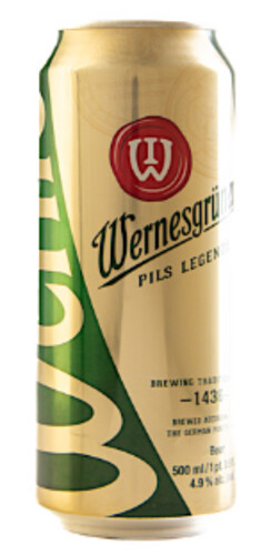 Wernesgrüner Pils 4,9% 0,5 l plech 