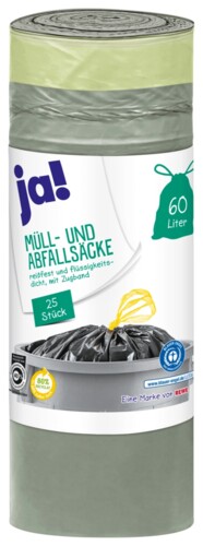 Ja! Müllsäcke Zugband 60l  25 Stück