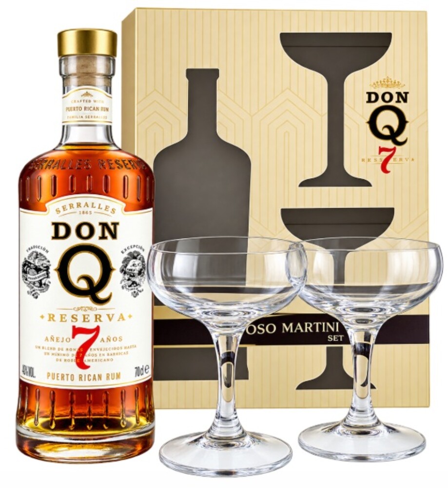 Don Q 7 Puerto Rican 40% 0,7 l + 2 skleničky (karton)