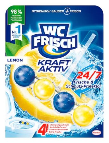 Henkel WC Frisch Kraft Aktiv Lemon 24/7 - závěsný čistič s vůní 50 g