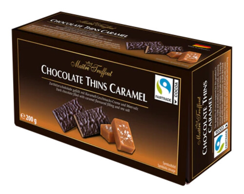 Maitre Truffout Chocolate Thins Caramel 200 g