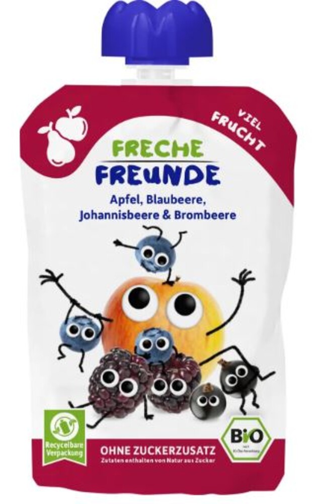 Freche Freunde Apfel, Blaubeere, Johannisbeere a Brombeere 100 g