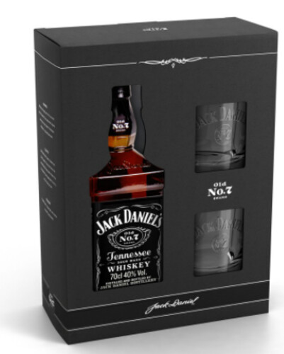 Jack Daniel's 40% 0,7 l + 2 skleničky (karton)
