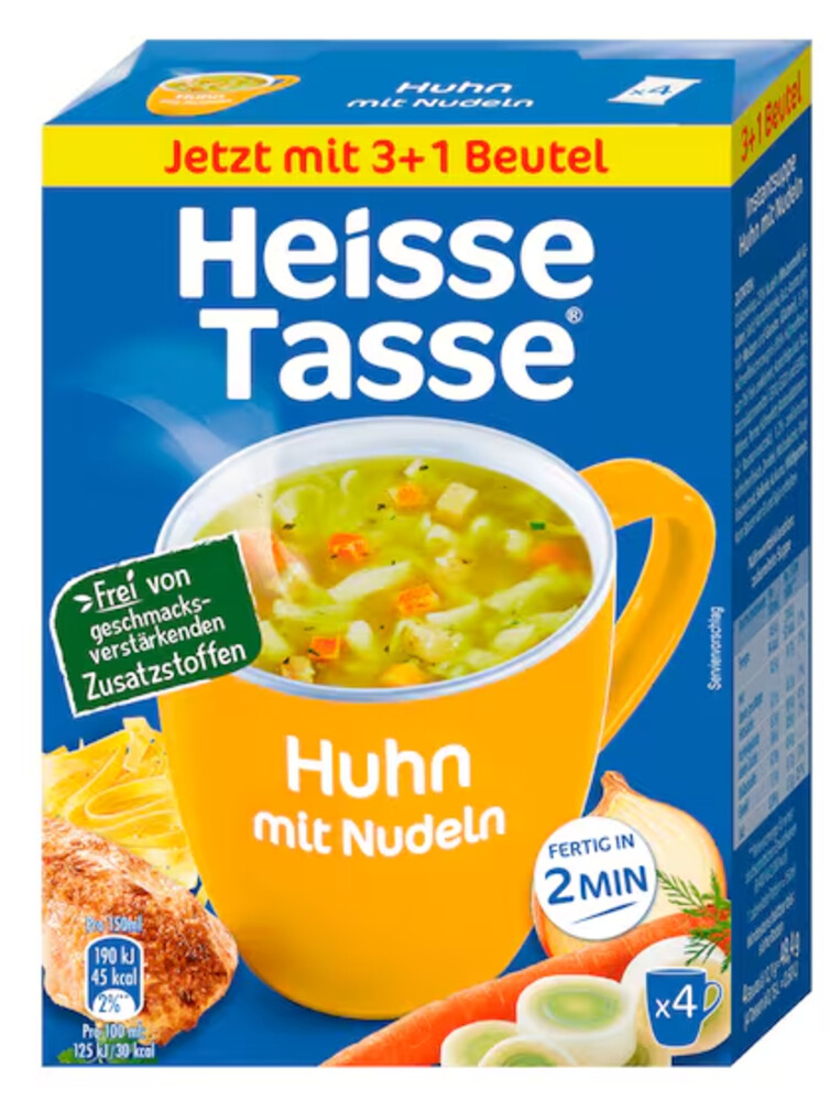 Heisse Tasse Huhn mit Nudeln 4Port. 48,4 g