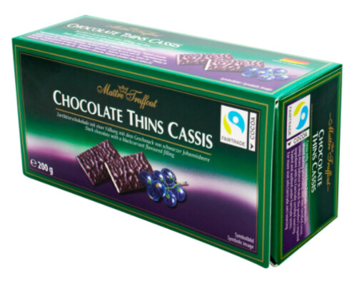 Maitre Truffout Chocolate Thins Casis 200 g 