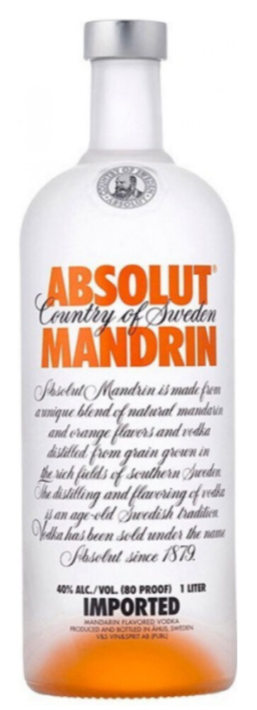 Absolut Mandarin 40% 1 l (holá láhev)