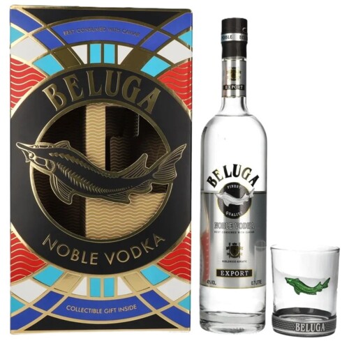 Beluga Noble 40% 1 l + sklenička (karton)