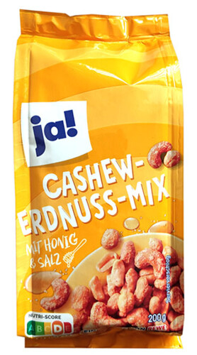 Ja! Cashew Erdnuss Mix mit Honig und Salz 200 g
