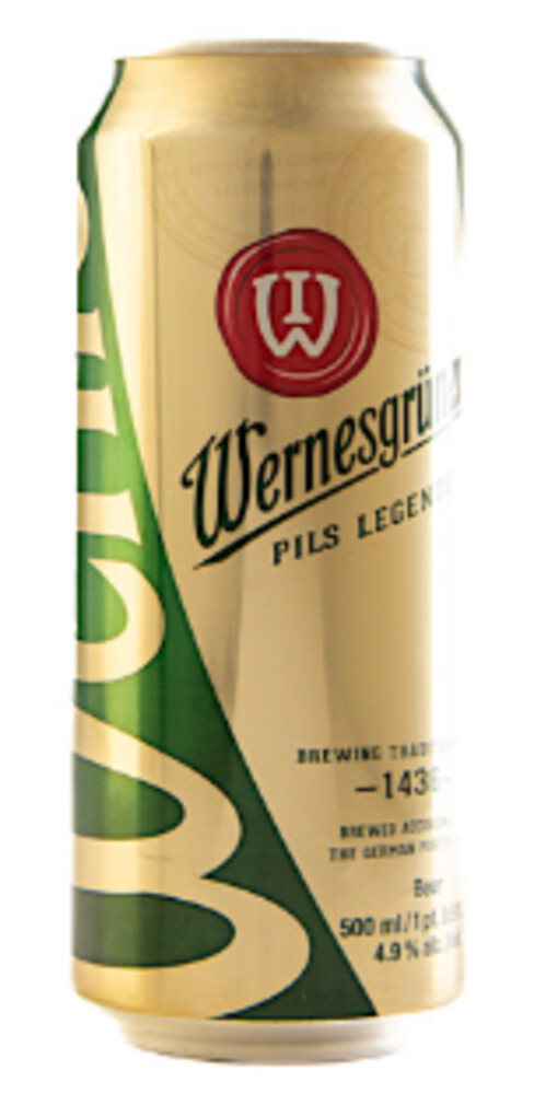 Wernesgrüner Pils 4,9% 0,5 l plech