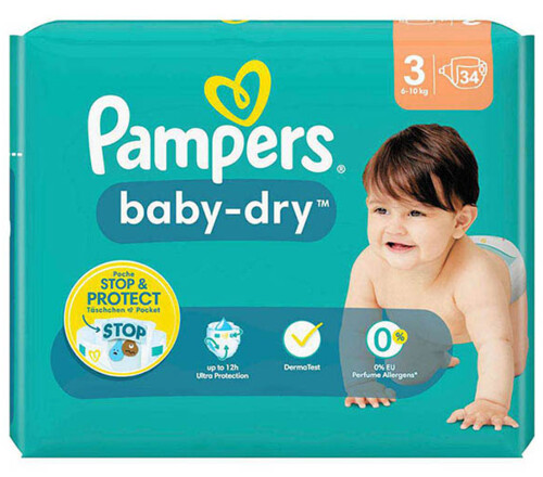 Pampers Baby Dry 3 6-10 kg 34 ks