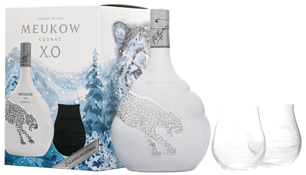 Meukow Cognac X.O 40% 0,7 l + skleničky (karton)