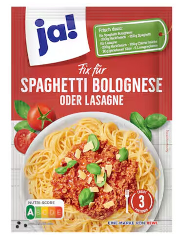 Ja! Fix Spaghetti Bolognese Lasagne 45 g