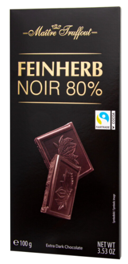 Maitre Truffout Feinherb Noir Dark Chocolate 80% 100 g