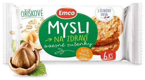 Emco Mysli Ovesné Sušenky Oříškové 60 g