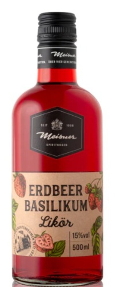 Meisner Erdbeer Basilikum Likör 15% 0,5 l (holá láhev)