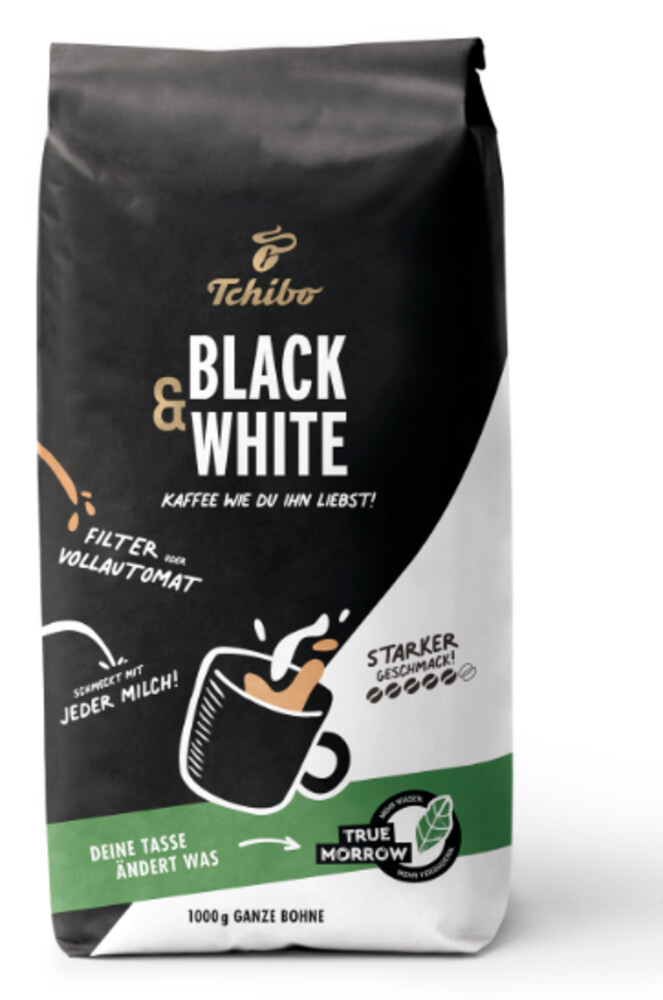Tchibo Schwarz Weiß Kaffeebohnen 1 kg