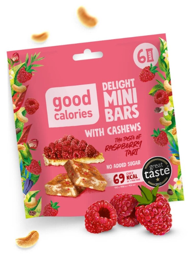 Good calories delight mini bars with cashews Raspberry tart 102 g