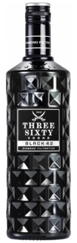 Three Sixty Vodka Black 42 42% 1 l (holá láhev)