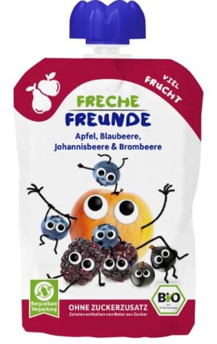 Freche Freunde Apfel, Blaubeere, Johannisbeere a Brombeere 100 g